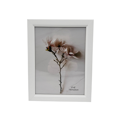 Фоторамка пластик со стеклом PS01W, 15х20, Белая плоский профиль